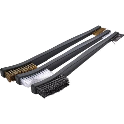 3pcs Wire Brush Set Steel Metal Brass Nylon Cleaning Polishing Rust Brush Metal Cleaning Brush Tool