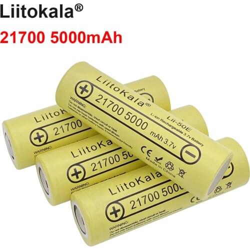 NEW LiitoKala 3.7V lii-50E 21700 5000mah Rechargeable Battery 5C discharge High Power batteries For High-power Appliances