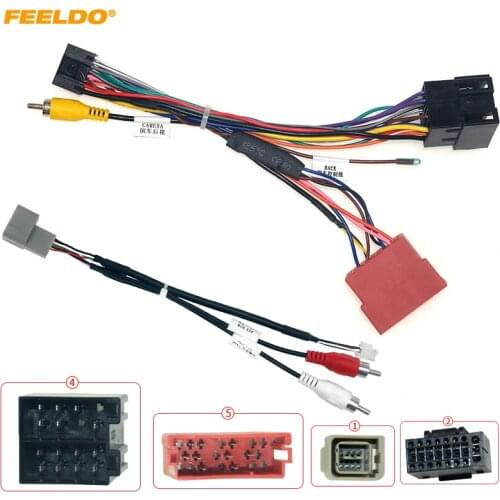 FEELDO Car 16pin Audio Wiring Harness With USB Cable For Lada Vesta Aftermarket Stereo Installation Wire Adapter #HQ6768