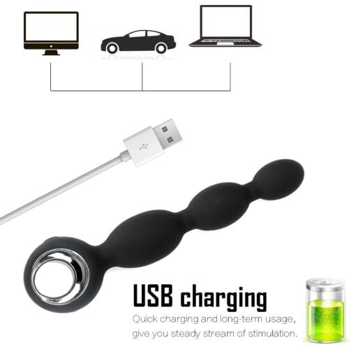 Wireless Remote Control Anal Beads Vibrator Male Masturbator Anal Plug Vibrator 9 Frequencies Vibration Prostate Massage