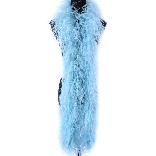 2Meters Long Fluffy Ostrich Feathers Boa 4Ply,6Ply,8Ply,10Ply Feather Ribbon Shawl Scarf Wedding Party Dress Sewing Crafts Decor