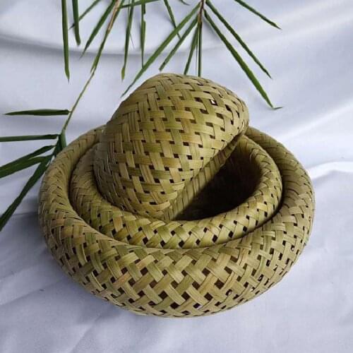 Hand Woven Double-layer Deep Birds Nest Fruit Basket Three Piece Bamboo Basket Storage Box Hotel Supplies Furnishingscreativity