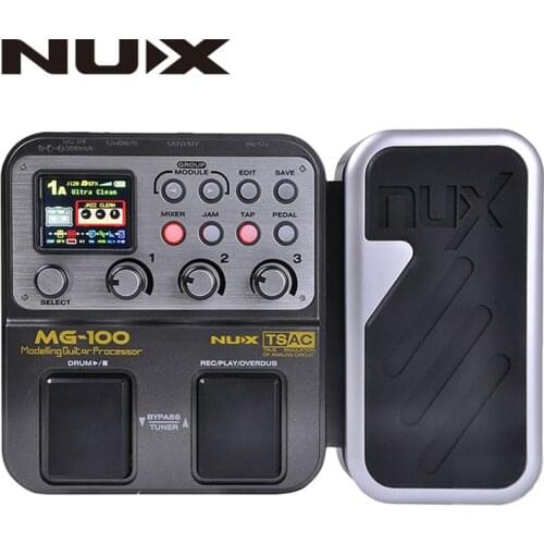 NUX MG100 Electric Guitar DSP Multi Effects Pedal 58 Effects 6-band graphic EQ Built-in drum machine 72 presets EFX