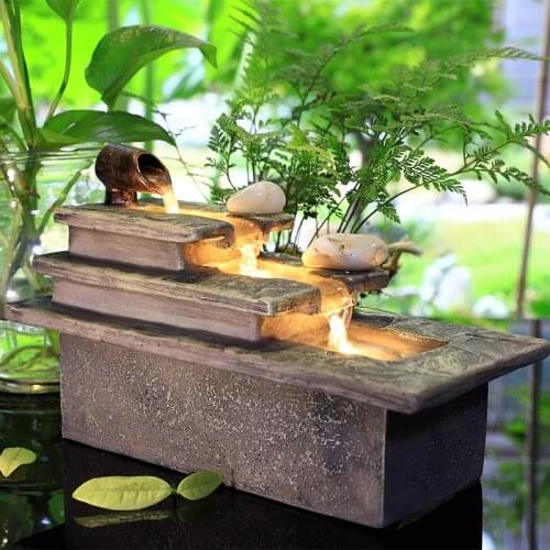 European Water Fountain Living Room Office Desktop Humidifier Waterscape Home Decoration Opening Gifts Feng Shui Ornaments