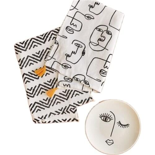 Tapestry Curtains Dakima kura 2'li Kitchen Towel Made in Turkey Summer Hand Home textile 100 Cotton