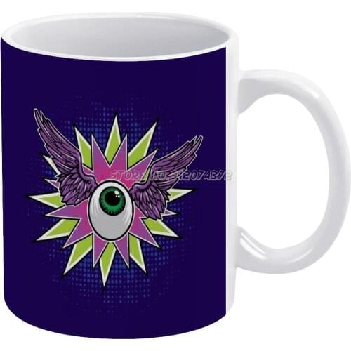 Flying Eye Coffee Mugs Ceramic Personalized Mugs 11 Oz White Mug Tea Milk Cup Drinkware Travel Mug Book Pop Art Flying Eye Pinst
