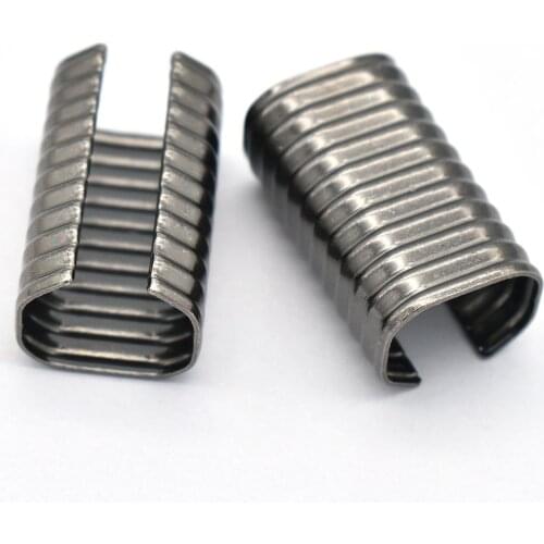 Gun metal Crimp Cord End Caps without loop 20mm*12mm Ribbon End Clamps Metal Leather End Crimp End Fastener Lanyard Clip Crimp