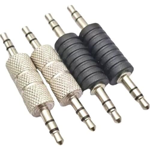 2/6 pcs Metal 3.5 maletomale adapter 3.5 audio docking plug 3.5 male to male straight-through dual sound audio docking connector