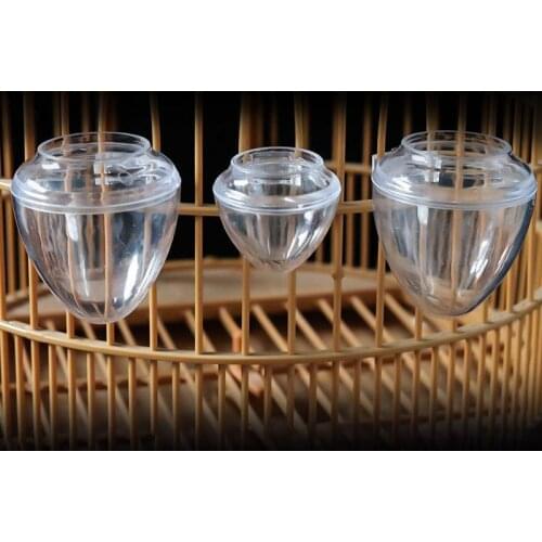 Bird Food Dish Plastic Detachable Cone Shape Bird Feeder Cup Bird Clear Water Feeder Parrot Transparent Food Water Feeder