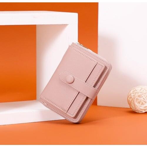 Fashion Short Wallet Bag for Women PU Leather Clutch Bags Cute Korean Card Holder Female Simple Fashion Small Coin Purse 2021