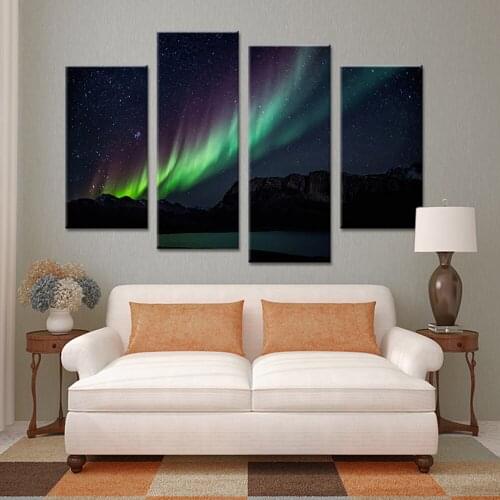 Wall Pictures Fallout Cuadros Decoracion Wall Art Unframed Home Decoration Paints 4pcs Polar Night/aurora for Polaris Painting