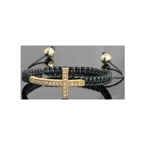 New arrival women micro pave CZ Disco cross crystal Bracelet fasion Gift jewelry Discount crystal yrt3f