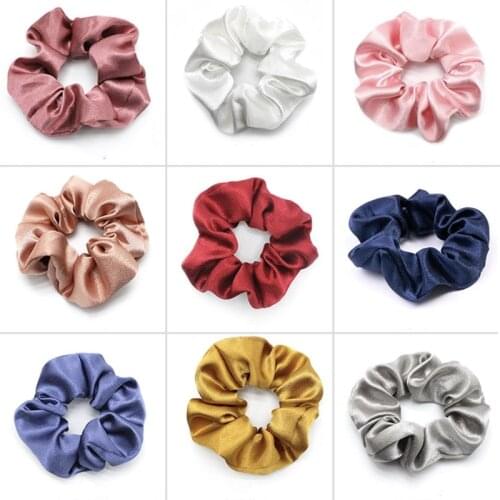 Crystal Velvet Hair Scrunchie Elastic Hair Bands Solid Color Women Girls Headwear Ponytail Holder Hair Accessories