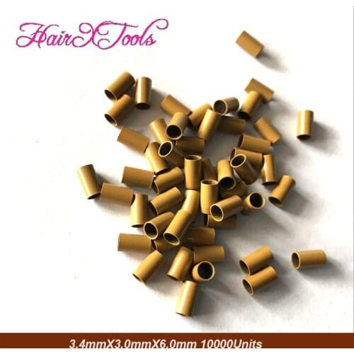 Plate Edge Straight Copper Micro Rings3.4x3.0x6.0mm Dreadlock Beads Hair Extension Micro Beads Micro Ring Hair Links Tools