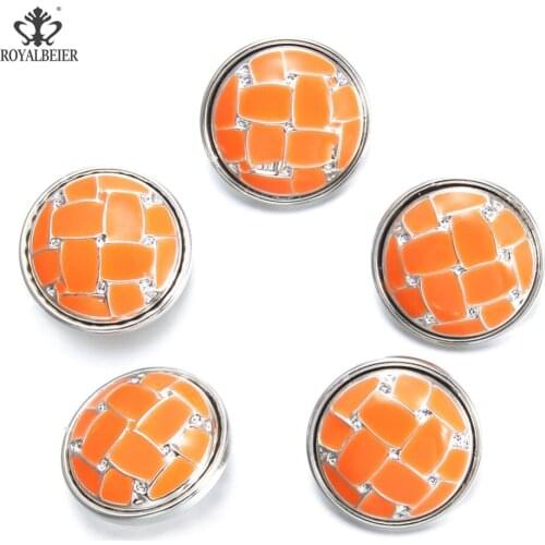 ROYALBEIER 10pcs/lot Acrylic Handmade Snap Buttons Fit 18mm Necklace Bracelet DIY Jewelry Making Wedding Buttons Wholesale