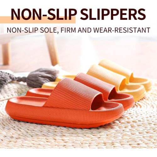 Summer Home Slippers Solid Color Thick Bottom Non-Slip Couple Sandals and Slippers for Man and Woman Indoor Bathroom
