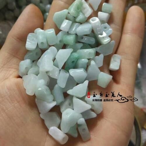 A series of three genuine wholesale natural jade jewelry jade pieces yuanbao DIY knitting accessories - Jade