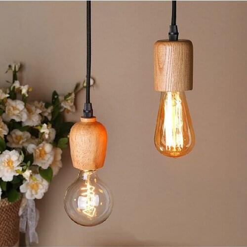 WOERFU Nordic Wooden Pendant Lights Bar Cafe Restaurant Lighting E27 Pendant Lights