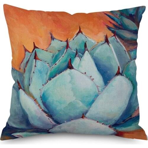 Succulent plants Nordic short plush Pillow Case Polyester Decorative Throw Pillow Cover Square style-2