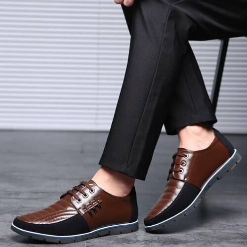 Men Genuine Leather Shoes High Quality Elastic Band Fashion Design Solid Tenacity Comfortable Mens Shoes Big Sizes