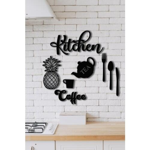 Kitchen Decor Wooden Wall Decor Set Wall Decorative Writing Laser Cut MDF Modern Home Decoration Stylish Living Room