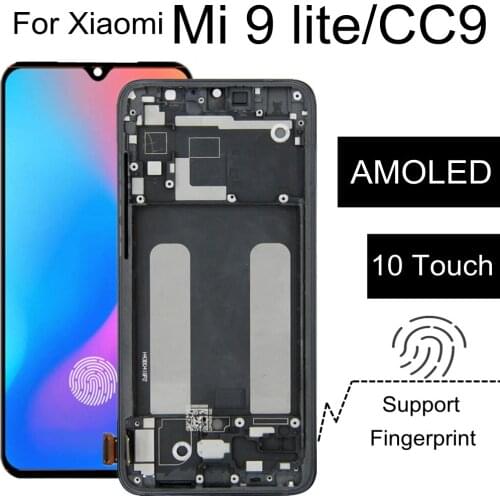 AMOLED FOR Xiaomi Mi CC9 LCD Display Touch Screen Digitizer Assembly Replacement FOR XIAOMI MI 9 Lite M1904F3BG LCD