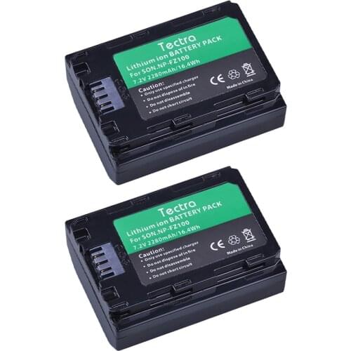 2pcs 2280mAh NP FZ100 NP-FZ100 NPFZ100 batteries for Sony ILCE-9, BC-QZ1, a7r3, A7RIII, ILCE-7RM3, A9R, 7RM3, camera