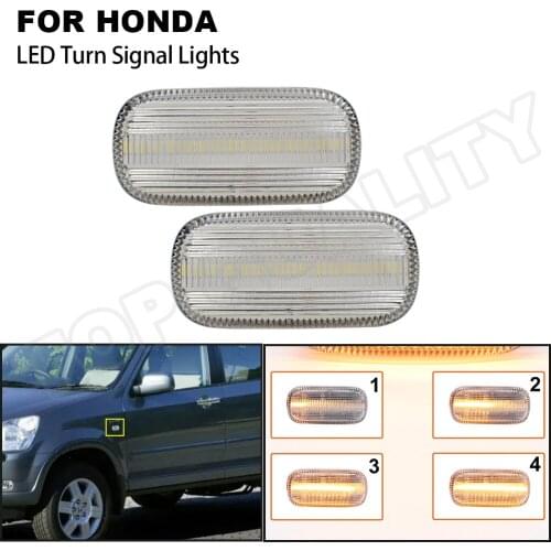 2pcs Dynamic LED Side Marker Lights 12V Flowing Turn Signal Lamp For Honda Civic CR-V Accord Stream City Acura Fit Jazz Odyssey