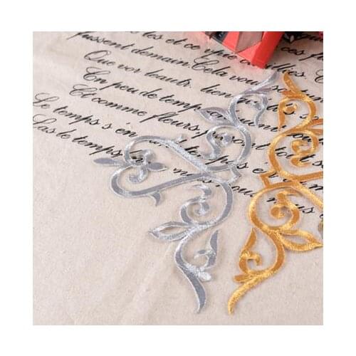 24cm x 12cm COS costumes embroidered cloth affixed necessary gold silver embroidery Patch stickers