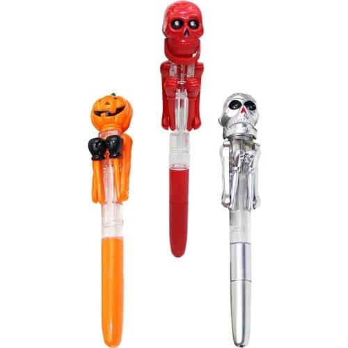 3pcs Cartoon Pen Toys Glow Ballpoint Pen Stationery Mixed Styles