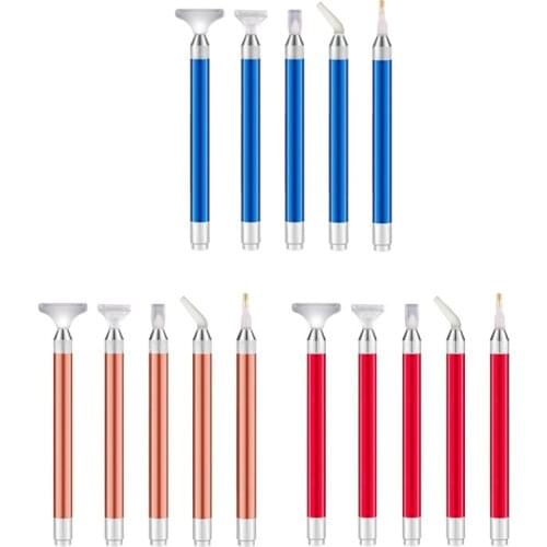 5pcs/set LED Lighting Diamond Point Drill Pen for Cross Stitch 5D Painting Tool Embroidery Accessories