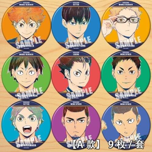 58mm Anime Haikyuu!High School Volleyball New Version Acrylic Icons Brooch Badge