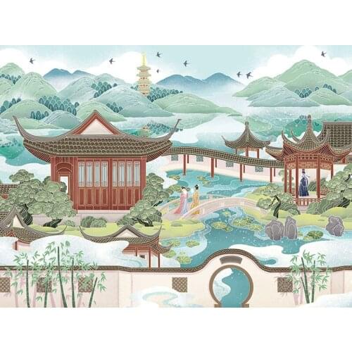 Chinese Style Ink Diamond Painting 5D DIY Round/square Drill Embroidery Freshening Mosaic Cross Stitch Kit Pictures Home Decor