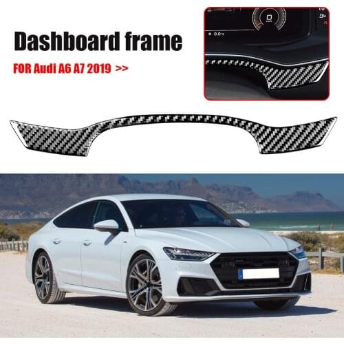 Auto Genuine Carbon Fiber Instrument Panel Moulding Strip Trim Decoration for Audi A6L A7 2019 Car Interior Stickers Accessories