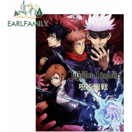 EARLFAMILY 13cm x 9.8cm for Jujutsu Kaisen Car Stickers Waterproof Decal Auto Air Conditioner Decor Suitable for VAN ATV SUV