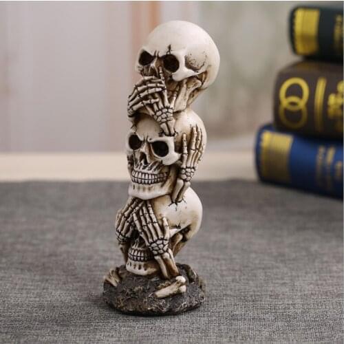 Free Shipping Resin Craft Human Skull Statue High Quality Creative Statue Sculpture Gift Home Decoration Human Skull