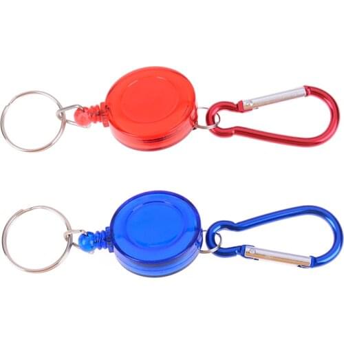 Ski Pass ID Card Holder Keyring Key Chain Steel Cord Mulitifunctional Multicolor Badge Reel Retractable Keychain
