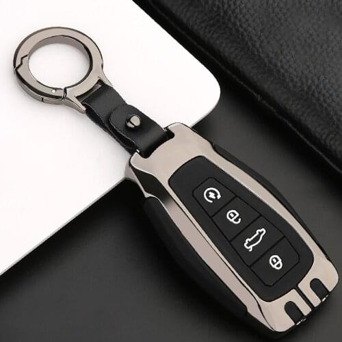 Zinc alloy+Silicone Car Remote Key Case For Geely Coolray Borui GS GL 2019 2020 4 Button Key Fob Shell Cover Skin Jacket Sleeve