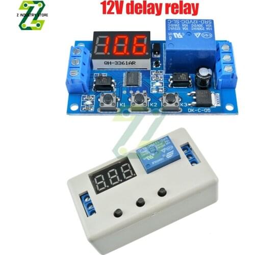 DC 12V LED Digital Time Delay Relay Trigger Cycle Timer Delay Switch Circuit Board Adjustable Timing Control Module With Shell
