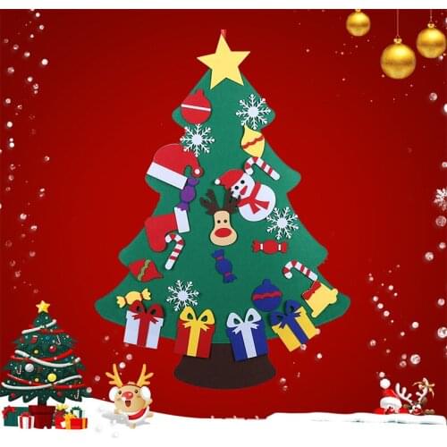 Kids DIY Felt Christmas Tree Christmas Decoration for Home 2021 New Year Gifts Christmas Ornaments Santa Claus Xmas Tree Navidad