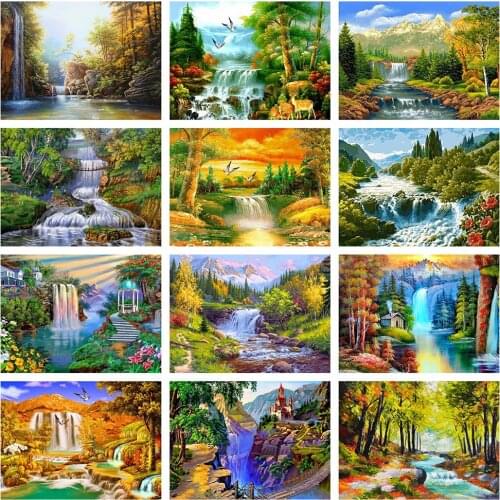 Evershine 5D DIY Diamond Painting Waterfall Full Square Rhinestone Embroidery Landscape Cross Stitch Mosaic Home Decor