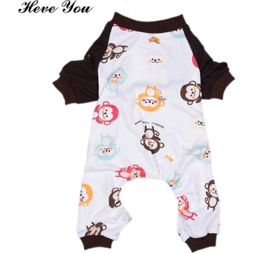 Heve You Soft Cotton Jumpsuits Winter Warm Pet Pajamas Dog Coat Pets Puppy Chihuahua Clothes Dog Romper Sleeping Cat Clothing