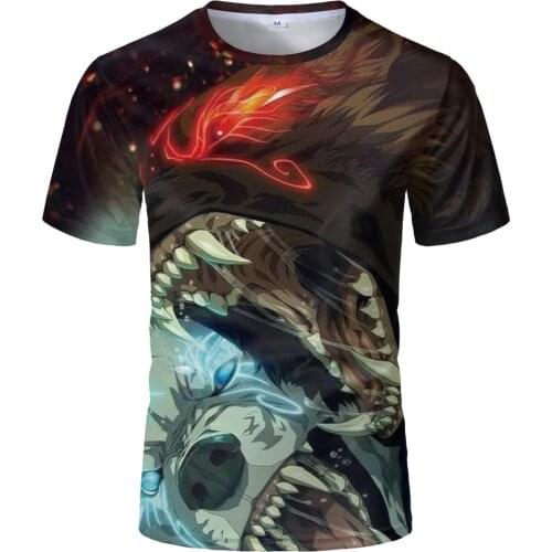 2020 Summer 3D Big mouth Wolf T Shirt Men Women Children Casual Animal Printed T-shirt Short Sleeve Boy Girl Kids Tops Cool Tees
