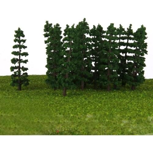 MagiDeal 20Pcs/Lot 1/100 Scale Plastic Fir Trees Model Train Street Scenery Landscape for Garden Park Classroom Greenery Layout