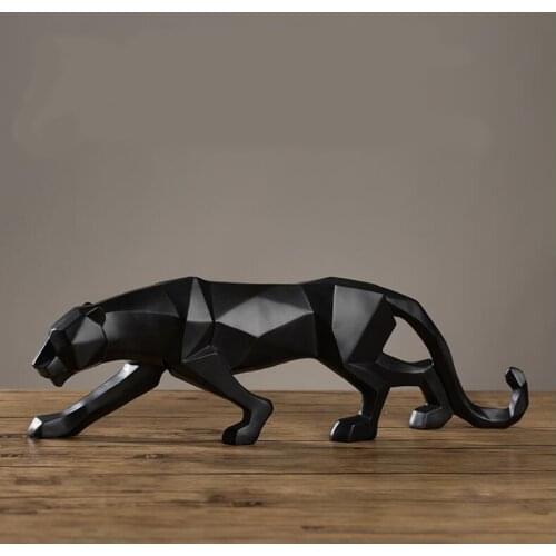 Fashion Abstract Panther Sculpture Geometric Resin Leopard Statue Home Decor Creative Gift Craft Ornament Accessories Furnishing