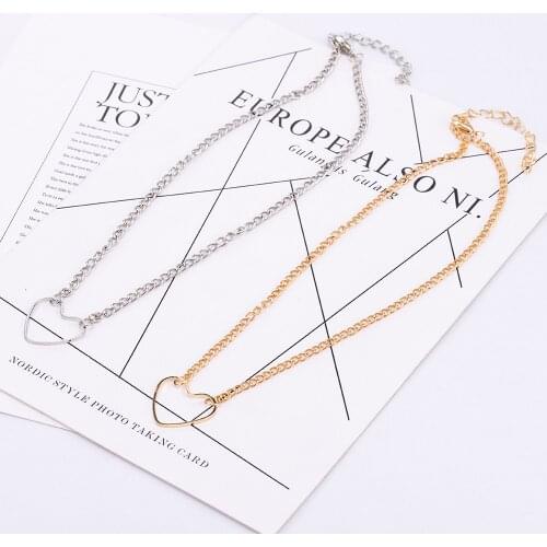 Fashion Heart shaped Pendant Necklace Crystal Necklace Women Holiday Beach unique Jewelry Wholesale Fashion Chain Necklace