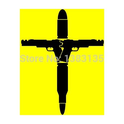 New ! 8 Colors Gun Bullet Cross Car Sticker For Truck Window Bumper Auto SUV Door Laptop Kayak Vinyl Decal