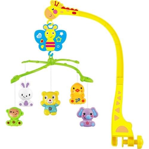 Cotton Rotating Music Montessori Rattle Carousel Toys Infant Stroller Toys Baby Rattles Cartoon Crib Bed Bell Music
