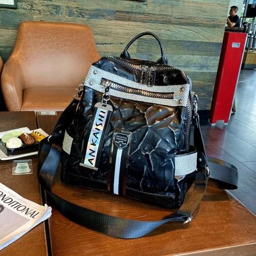 Luxury Brand Women Leather Backpack 2021 Fashion Multifunction Shoulder Bag High Capacity Travel Backpack Girl Large School Bags