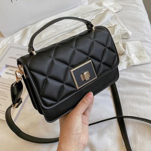 Totes Bags Women Small Handbags Women Fashion Lattice PU Leather Shoulder Messenger Bag Female Daily Totes Lady Top Handlle Bag